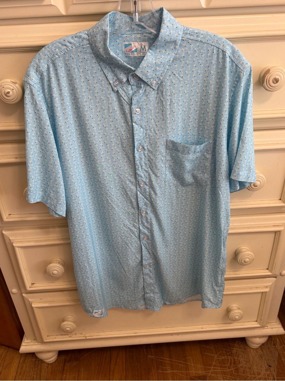 Bermies Martini Print Button-Up Shirt